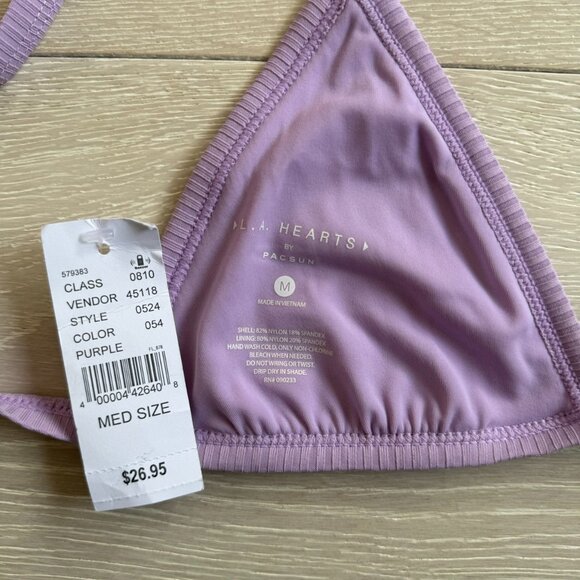Pacsun La Hearts Purple Triangle Bikini Top - Picture 4 of 4